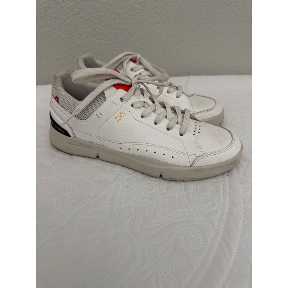 On Running The Roger Advantage Sneakers White Orange Shoes Women's Size 8